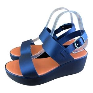 Drudd Leather Brooklyn Low Wedge Platform Sandal Women's  Buckle 7-7.5 (…